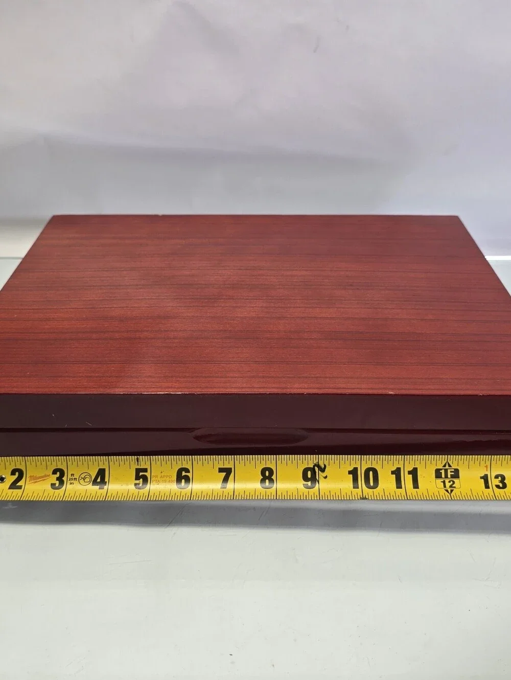 VTG MCM Wooden Anti Tarnish Silverware Flatware Storage Chest Box 10 Slots Mahog